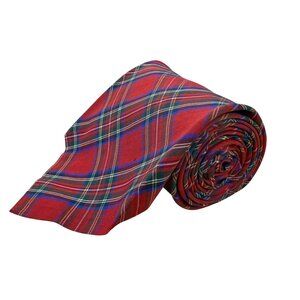 Posh Mens Red P Plaid Necktie Formal Accessories Slim Width 57 Inches Long